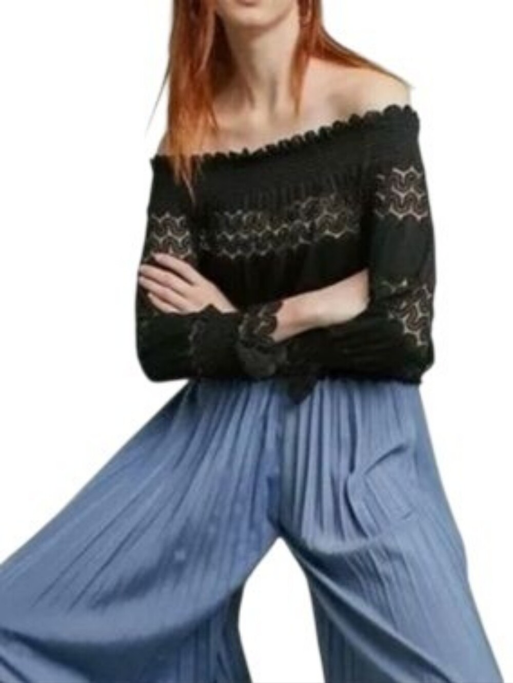 Deletta Anthropologie Riley Off Shoulder Peasant Blouse In S